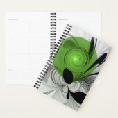 Abstrait noir et blanc avec art fractal vert (Devant avec enveloppe)