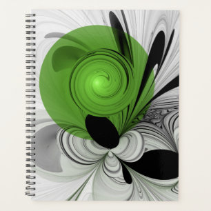 Abstrait noir et blanc avec art fractal vert