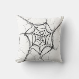 Abstrait noir et blanc Coussin fractal