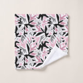 Abstrait, Noir et Rose, Jeune, Throw Pill moderne (Gant de toilette)