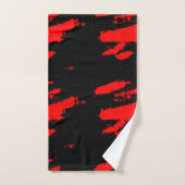 Abstrait noir et rouge (Serviette à main)