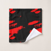 Abstrait noir et rouge (Gant de toilette)