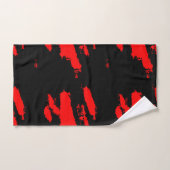 Abstrait noir et rouge (Serviette à main)