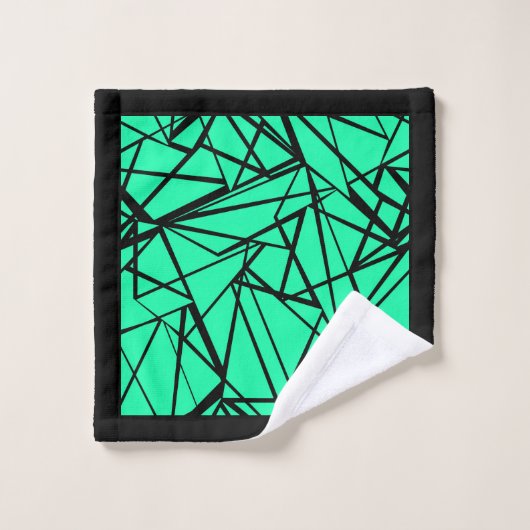 Abstrait noir turquoise (Gant de toilette)