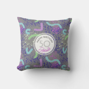 Abstrait Nouilles personnalisées Coussin 50e anniv