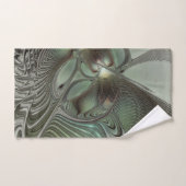 Abstrait Olive Sage Green Grey Fractal Art Imagina (Serviette à main)