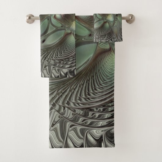 Abstrait Olive Sage Green Grey Fractal Art Imagina (En situation)