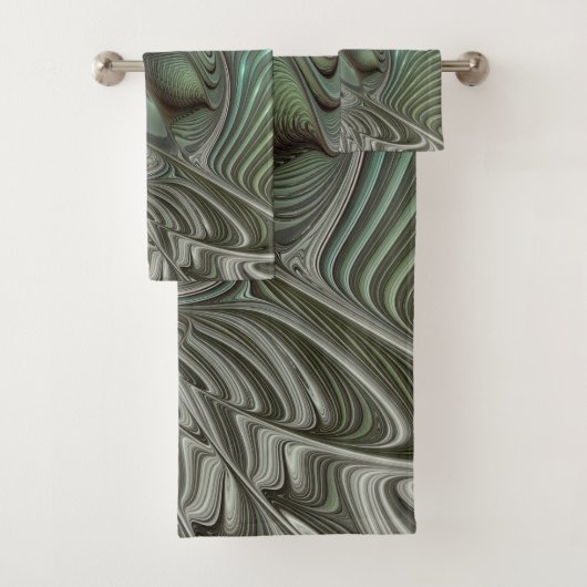 Abstrait Olive Sage Green Grey Fractal Art Imagina (En situation)