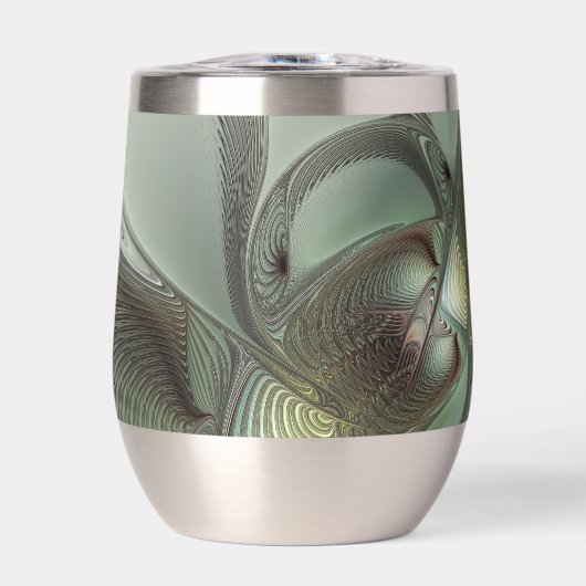 Abstrait Olive Sage Green Grey Fractal Art Imagina (Avant)