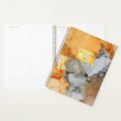 Abstrait Orange Black Gold Foil nommé Planner (Devant avec enveloppe)