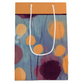 Abstrait orange et rose fleurs moyen sac cadeau (Dos)