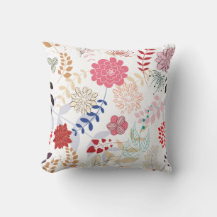 Abstrait Oreiller Floral Rose Tan