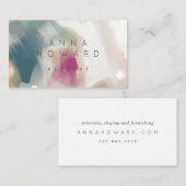 Abstrait Paintbrush Stroke Fine Art Carte de visit (Devant / Derrière)