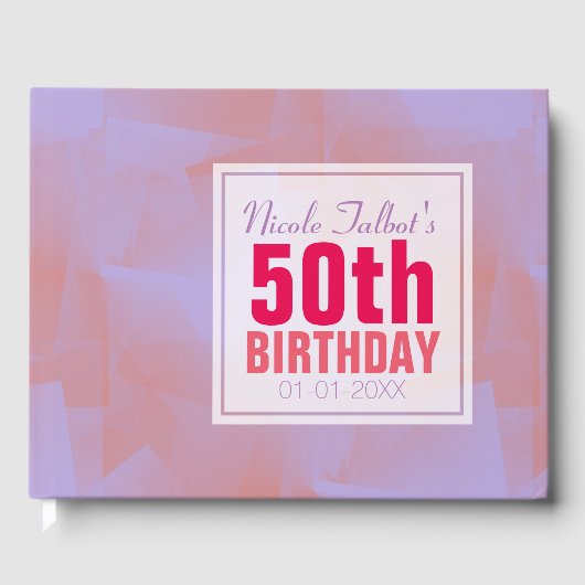 Abstrait Pastel 50e Anniversaire Livre d'or (Recto)
