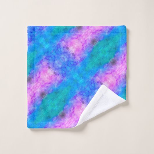 Abstrait Pastel Peint Bleu, Rose, Aqua (Gant de toilette)