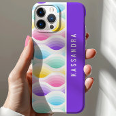 Abstrait Pastel Rainbow Waves Moderne Personnalisé