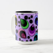 Abstrait Peacock Feathers Motif Mug (Devant gauche)