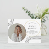 Abstrait | Pink Photo Graduation Faire-part (Debout devant)