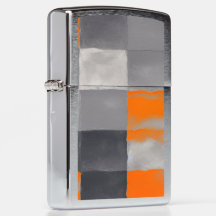 Abstrait Plaid gris orange