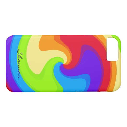 Abstrait Rainbow Swirl iPhone 7 coque personnalisé (Dos (Horizontal))