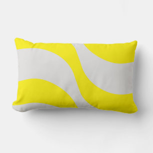 Abstrait rayure gris jaune motif moderne coussin