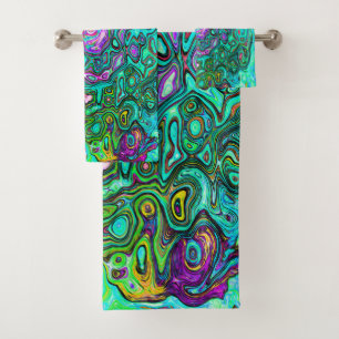 Abstrait Rétro Liquide Tourbillon Groovy Aigue-Mar