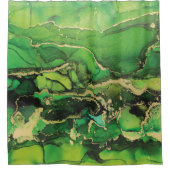 Abstrait rideau de douche en or noir vert (Devant)