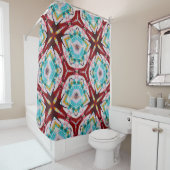 Abstrait rideau de douche rouge bleu jaune (En situation)