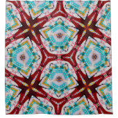 Abstrait rideau de douche rouge bleu jaune (Devant)