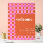 Abstrait rose orange Personnalisé 21e anniversaire (Mariage)