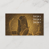 Abstrait Rosebud Brown Floral Carte de visite (Dos)