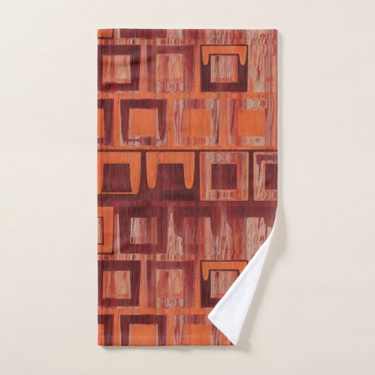 abstrait rouge et orange (Serviette à main)