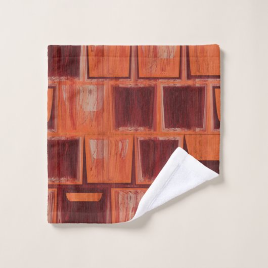 abstrait rouge et orange (Gant de toilette)