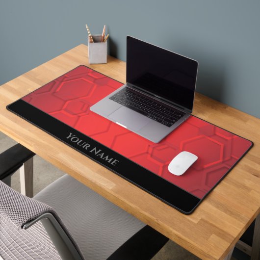 Abstrait rouge hexagonal forme motif rouge et noir (Bureau 2)
