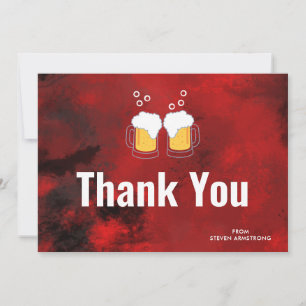 Abstrait rouge moderne avec Merci de Mugs de bière