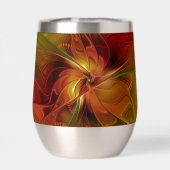 Abstrait Rouge Orange Brown Vert Fractal Art Flowe (Arrière)