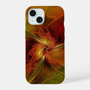 Abstrait Rouge Orange Brown Vert Fractal Art Flowe