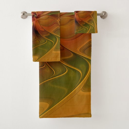 Abstrait Rouge Orange Brown Vert Fractal Art Flowe (En situation)