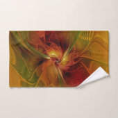 Abstrait Rouge Orange Brown Vert Fractal Art Flowe (Serviette à main)
