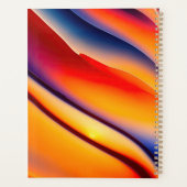Abstrait rouge, orange et bleu ondulé (Dos)