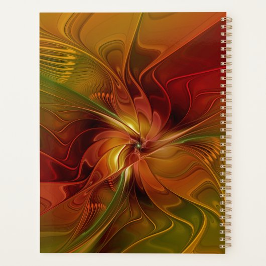 Abstrait Rouge Orange Vert Fractal Art Nom (Dos)