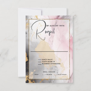Abstrait RSVP Black Gold Rose rose