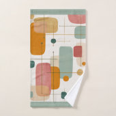 Abstrait sarcelle, or et rose du milieu du siècle (Serviette à main)
