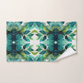 Abstrait Sarcelle, Vert, Émeraude, Botanique (Serviette à main)