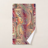 Abstrait sculpté en dégradé saumon et rouge (Serviette à main)