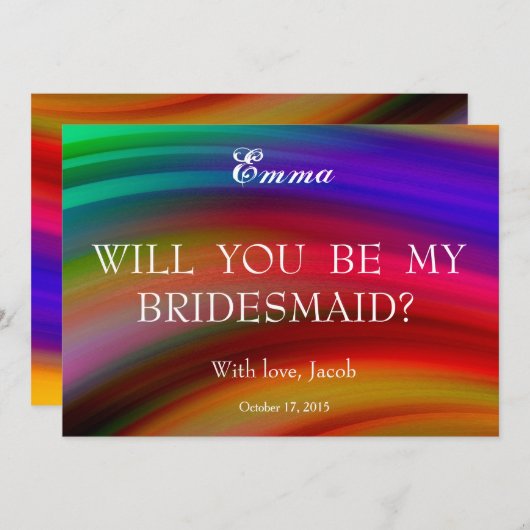 Abstrait Serez-Vous Mon Invitation De Maîtrise D'U (Devant / Derrière)