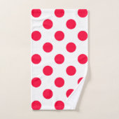 Abstrait simple style rouge blanc pois circl (Serviette à main)