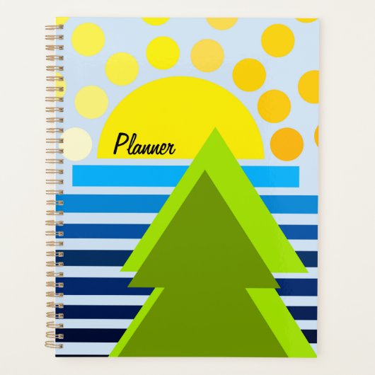 Abstrait soleil mer jaune bleu vert simple (Devant)