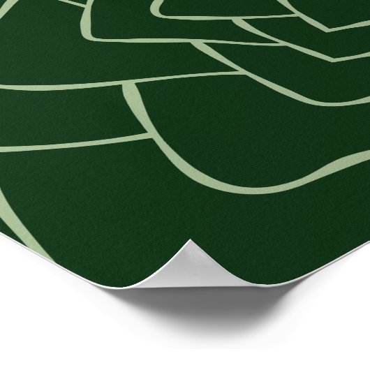 Abstrait Succulent Vert foncé Impression (Coin)