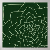 Abstrait Succulent Vert foncé Impression (Devant)